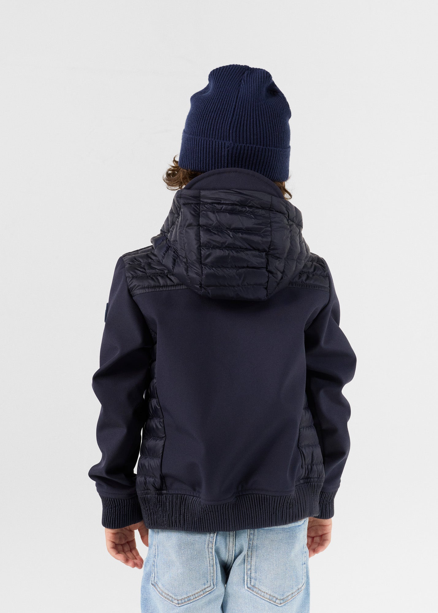 Doudoune enfant bi-matière softshell Marine Salto 2.0