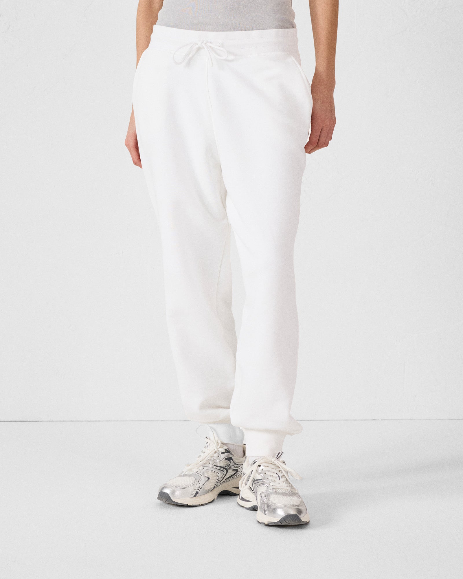 Pantalon de sport en coton Blanc Iris